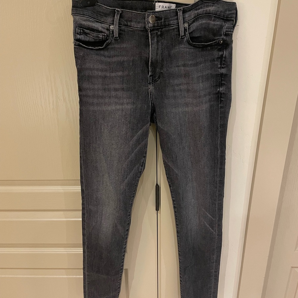 Frame Denim Women's Dark Grey Skinny Jeans